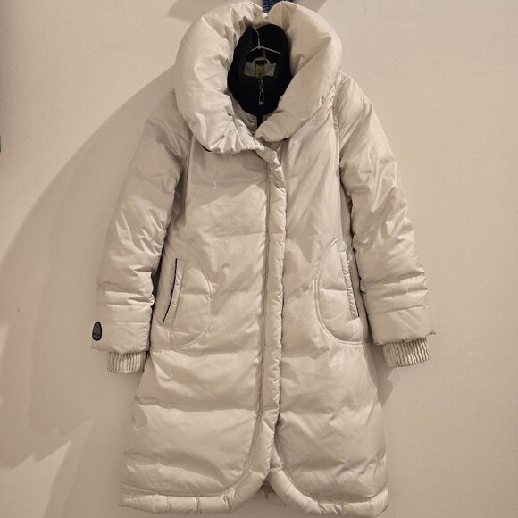 Soia & Kyo Heavy / Warm Extra High Collar Down Parka Cream White